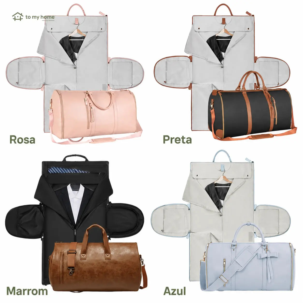 Bolsa mala de viagem 57L resistente à água com porta-terno e sapateira para bordo, academia e fim de semana de homens e mulheres