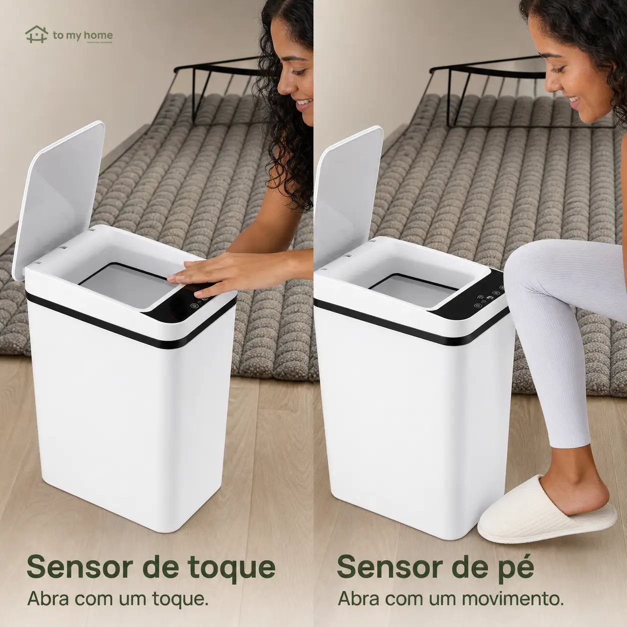 Lixeira automática 12 L sem toque com sensor infravermelho, tampa vedada e design slim para cozinha, banheiro, escritório e uso diário em casa