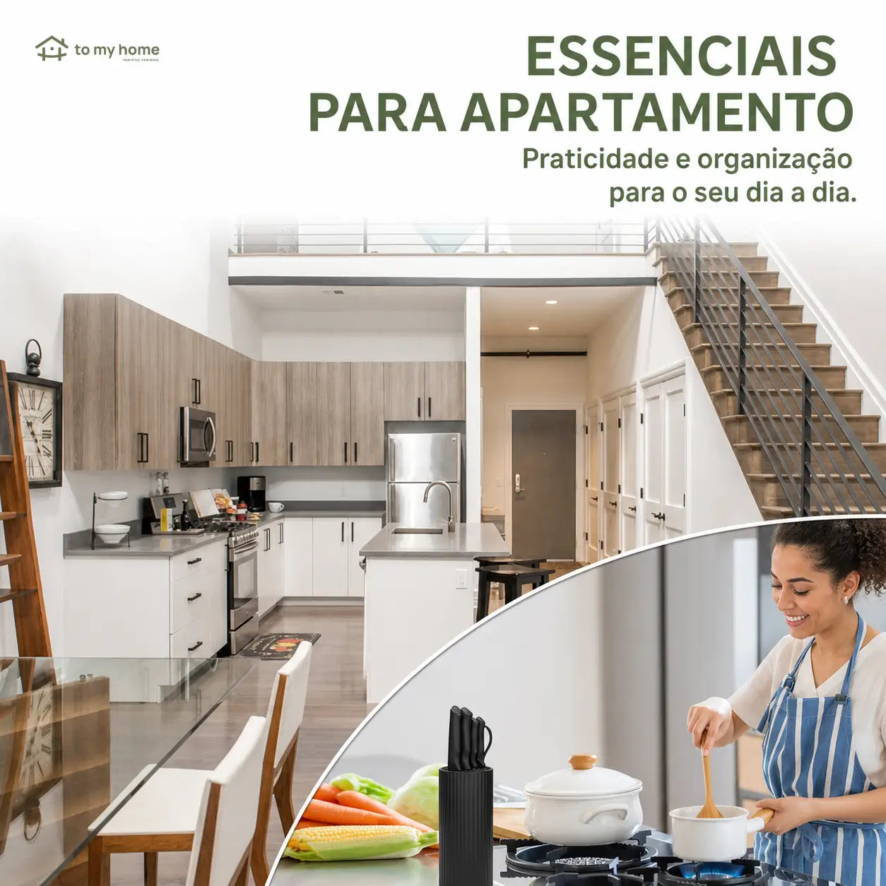 Jogo de facas de cozinha 8 peças com bloco universal, lâminas antiaderentes e resistentes à ferrugem para preparo diário em casa