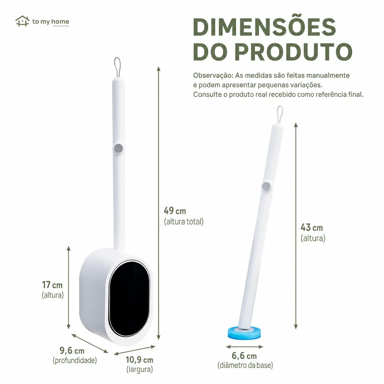 Escova sanitária com refis descartáveis autolimpantes e solução de limpeza para banheiro sem sujeira e sem pré-enxágue no dia a dia prático