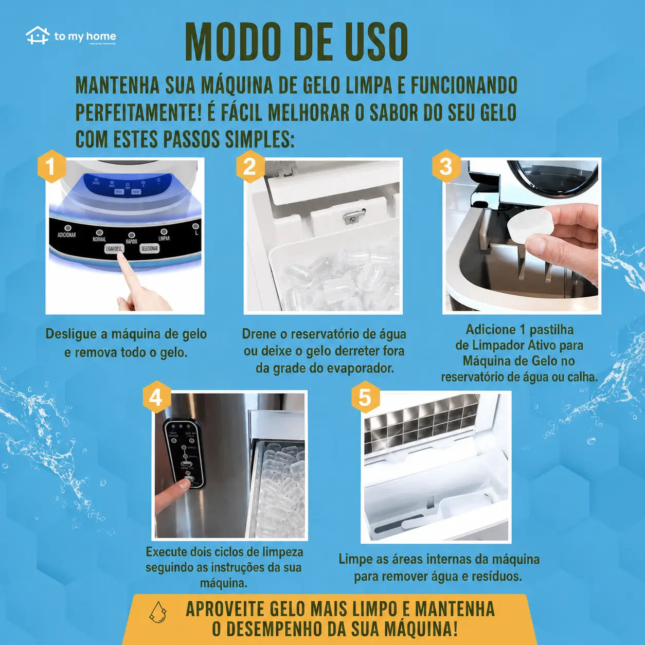 Kit com 24 tabletes limpadores para máquina de gelo, desincrustante sem perfume com ácido cítrico, para modelos portáteis e comerciais diversos