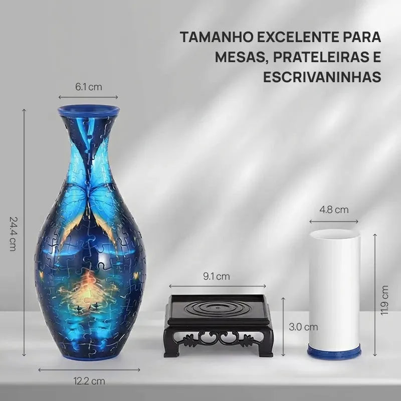 Vaso Decorativo Quebra-Cabeça 3D para Flores, Arranjos Criativos, Design Artístico Moderno e Decoração Sofisticada de Casa