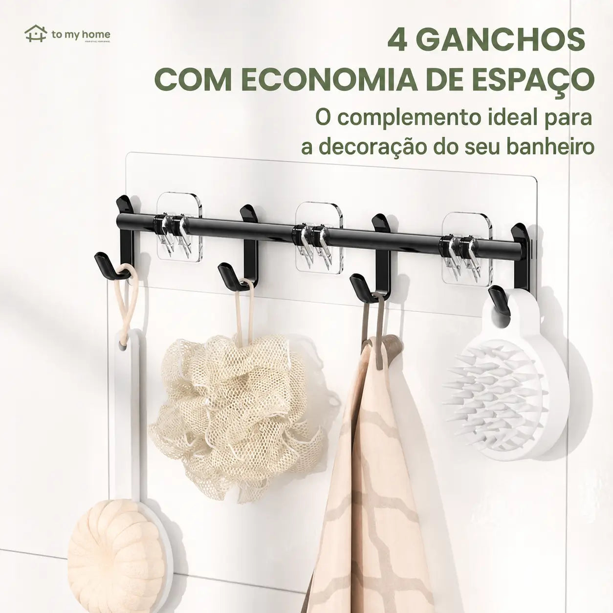 Kit organizador de box preto 5 peças sem furar, com prateleiras antiferrugem e ganchos removíveis para banheiro, cozinha e área de serviço