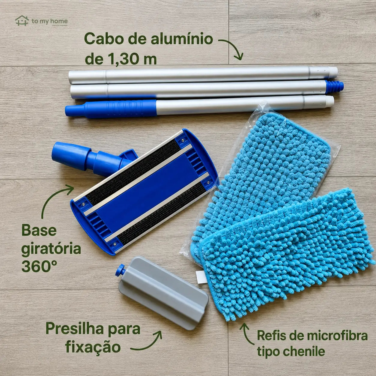 Mop para rodapés com cabo extensível de 178 cm e refis de microfibra laváveis para limpar pisos e cantos sem se abaixar