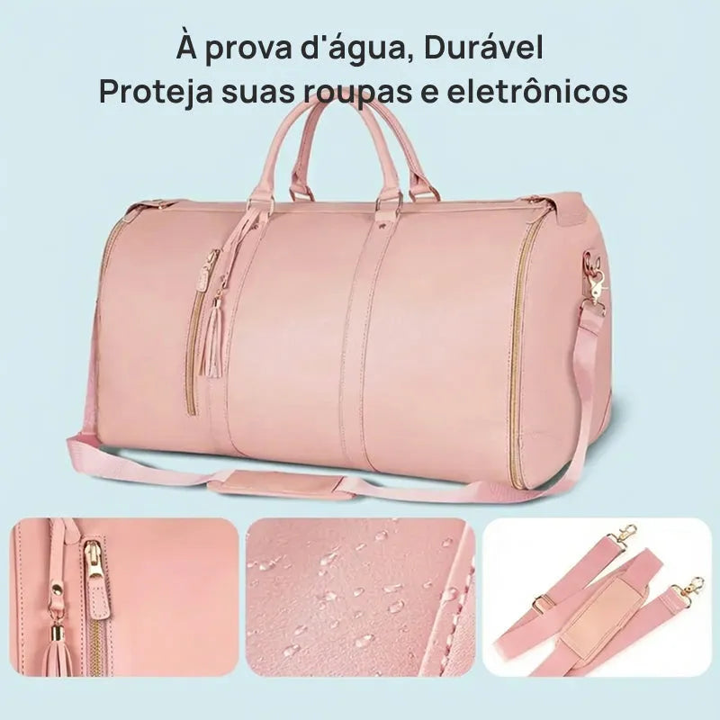 Bolsa de Viagem Duffle 57L Impermeável com Porta-Ternos, Compartimento para Sapatos, Estrutura Dobrável e Design Multifuncional