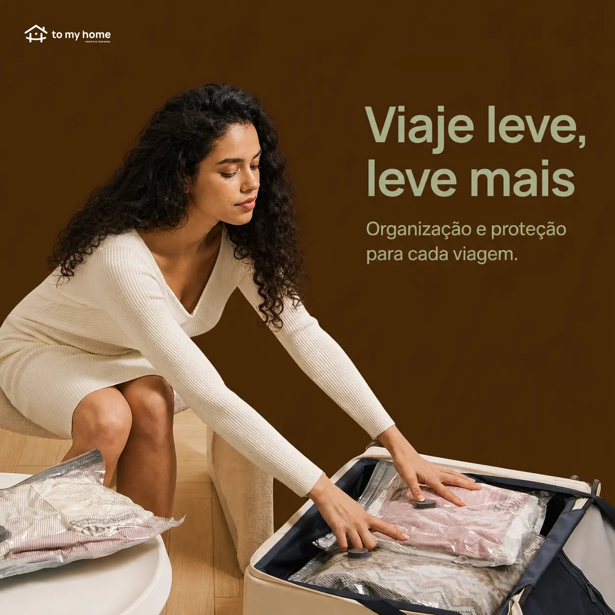 Kit de sacos a vácuo para viagem com bomba USB recarregável, economiza espaço na mala ao organizar roupas e casacos