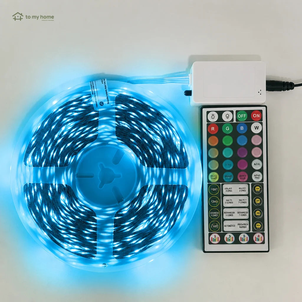 Fita de LED RGB 15 ou 30 m com Bluetooth, app e sincronização musical para quarto e festas
