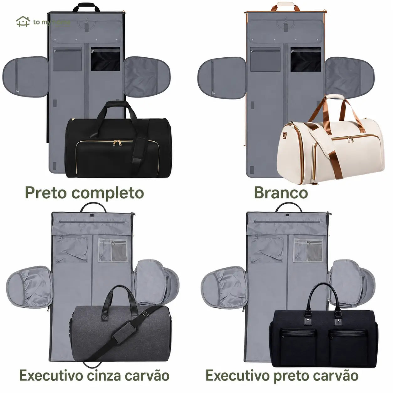 Bolsa mala de viagem 57L resistente à água com porta-terno e sapateira para bordo, academia e fim de semana de homens e mulheres
