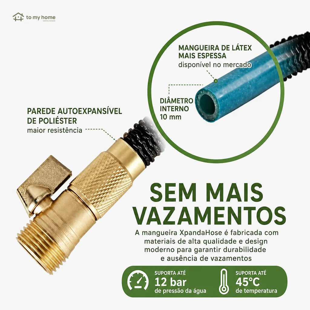 Mangueira de jardim expansível até 3x com esguicho de 10 jatos para plantas, carros e pets