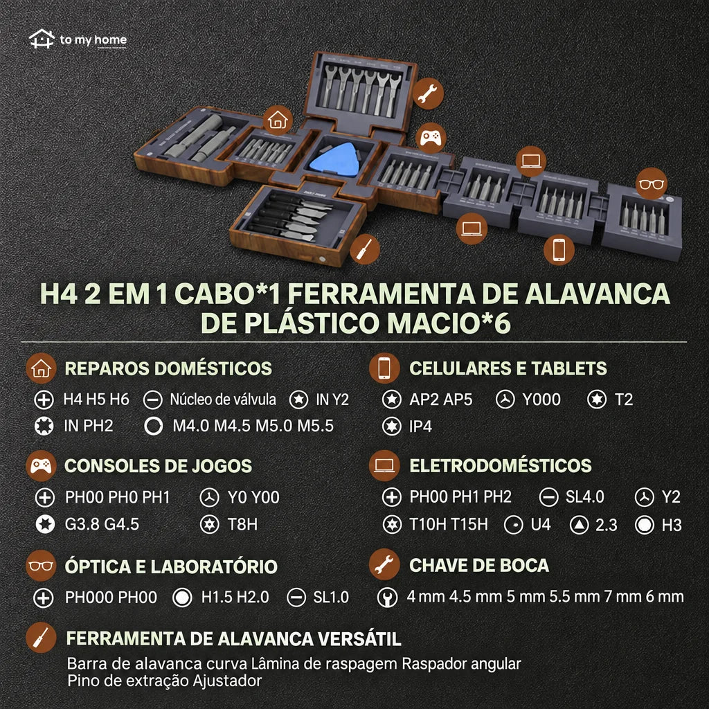 Kit de chaves de precisão 55 em 1 com estojo magnético
