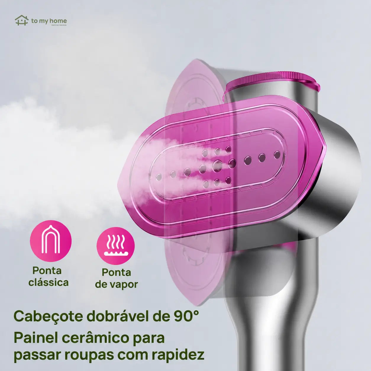 Passadeira a vapor portátil 2 em 1 com 7 modos, aquecimento rápido e cabo giratório para roupas em casa e viagens curtas