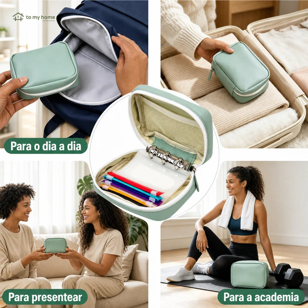 Organizador de remédios impermeável com 14 envelopes para viagem