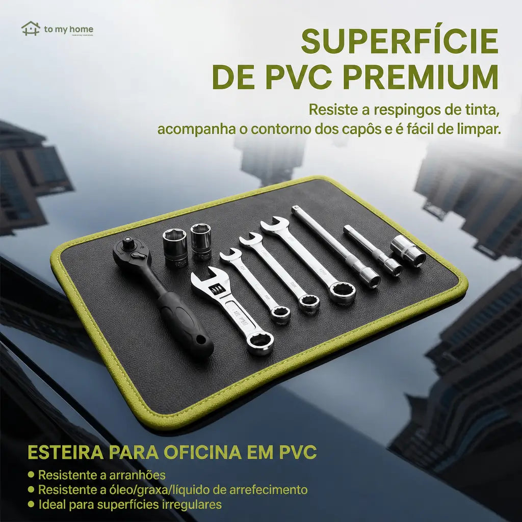 Kit com 3 tapetes magnéticos flexíveis em PVC antiderrapante para organizar ferramentas, parafusos e porcas na oficina e garagem
