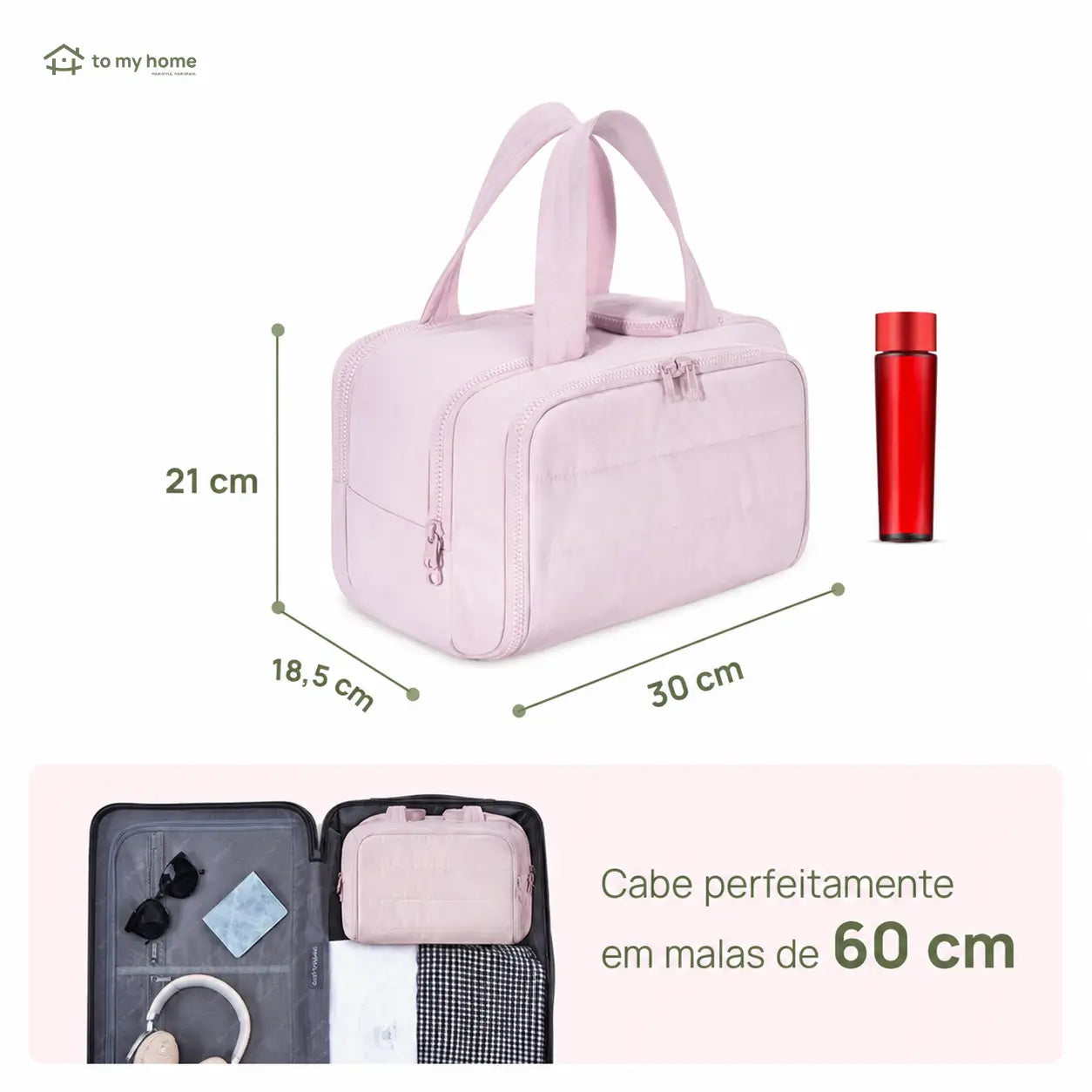 Necessaire de viagem impermeável 4 em 1 com grande capacidade para cosméticos, higiene pessoal e acessórios femininos na mala de mão