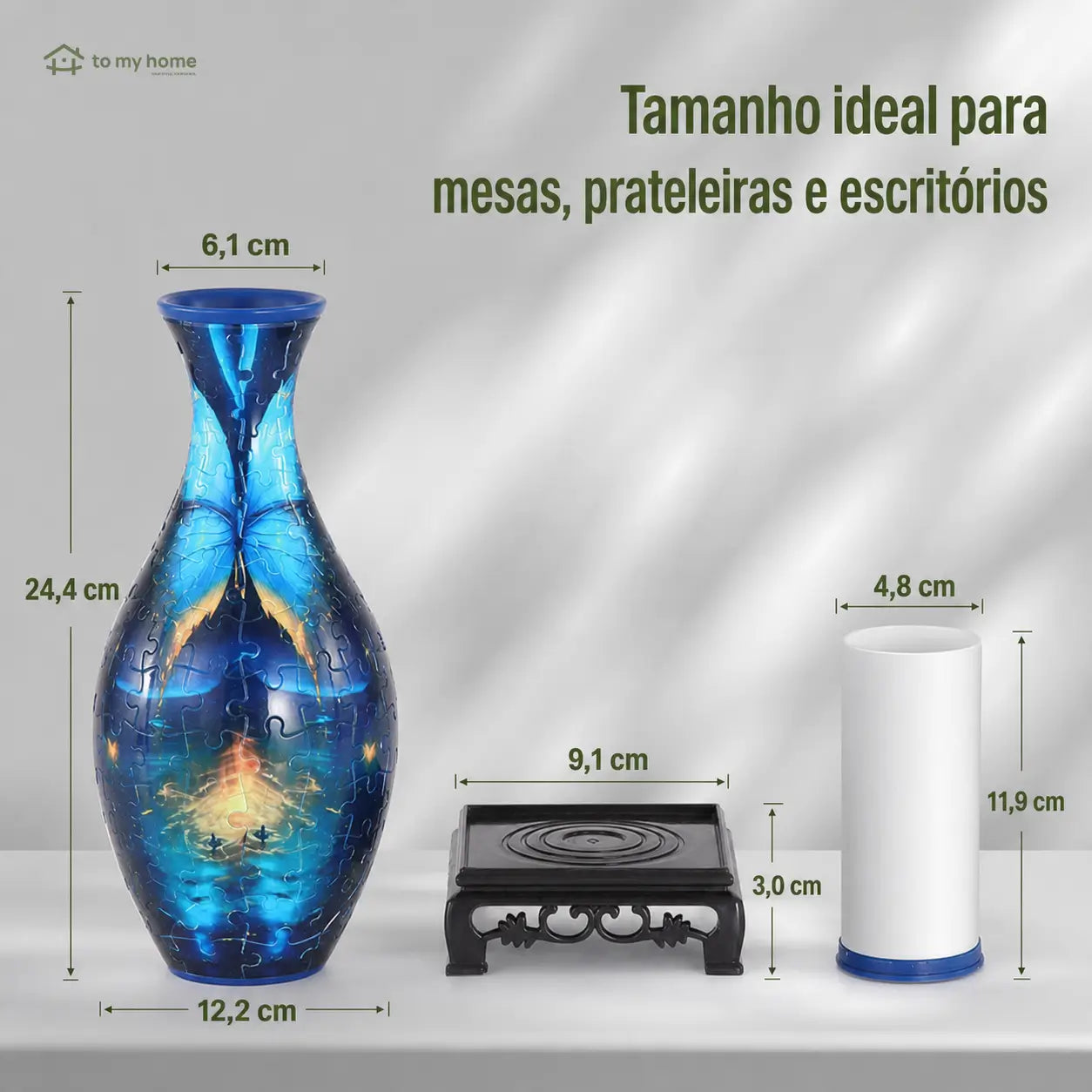 Vaso quebra-cabeça 3D com 160 peças e copo removível para flores, decoração de mesa e presente criativo adulto para momentos em família