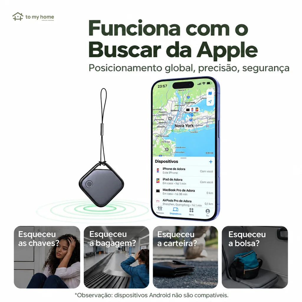 Rastreador Bluetooth com alarme para chaves e malas