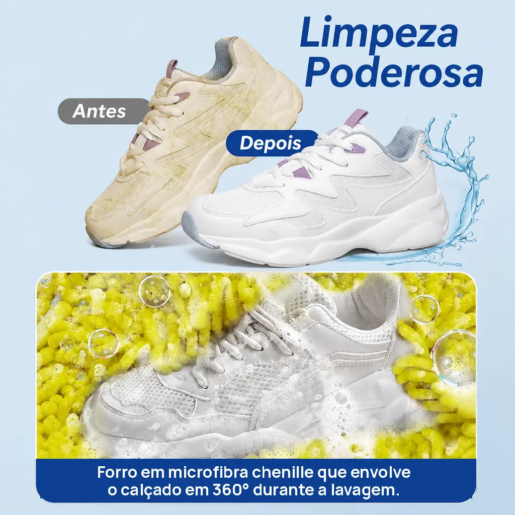 Saco protetor para lavar tênis na máquina com zíper e tela em poliéster para calçados esportivos, casuais e de lona diversos