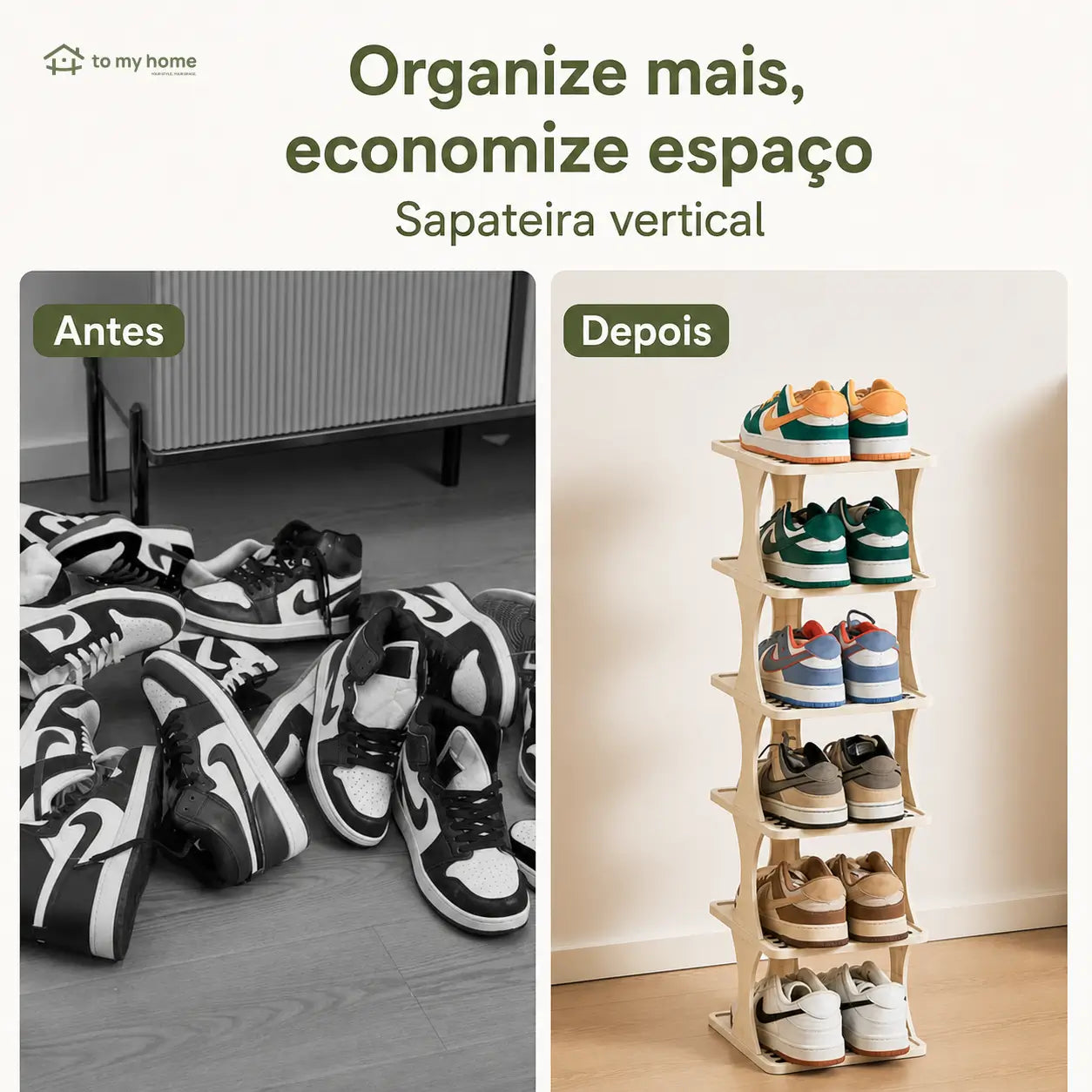 Organizador de sapatos vertical com prateleiras ajustáveis, sapateira economiza espaço para quarto, banheiro, garagem ou escritório e montagem prática sem ferramentas