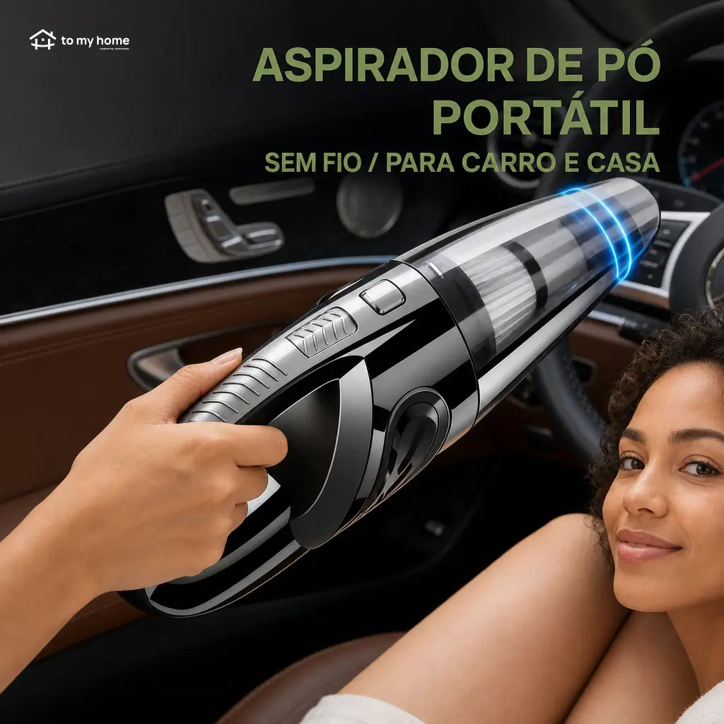 Aspirador de pó portátil sem fio com sucção forte e acessórios para limpar carro, sofá, teclado, pelos de pets e migalhas no dia a dia