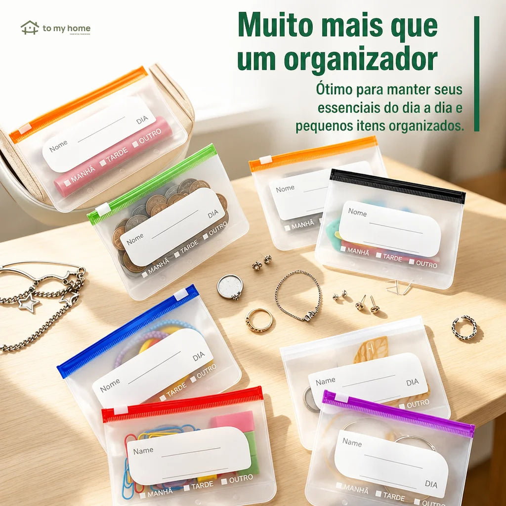 Organizador de remédios impermeável com 14 envelopes para viagem