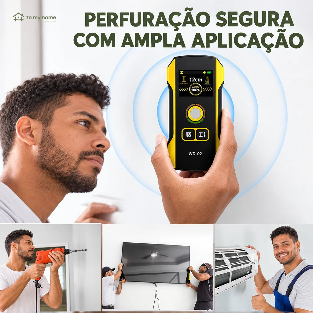 Detector de parede digital com 3 modos de detecção
