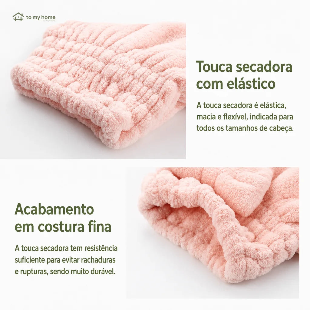 Conjunto de toucas toalha ultra-absorventes com laço decorativo, ajuste elástico e toque macio para pós-banho, maquiagem em casa ou viagem