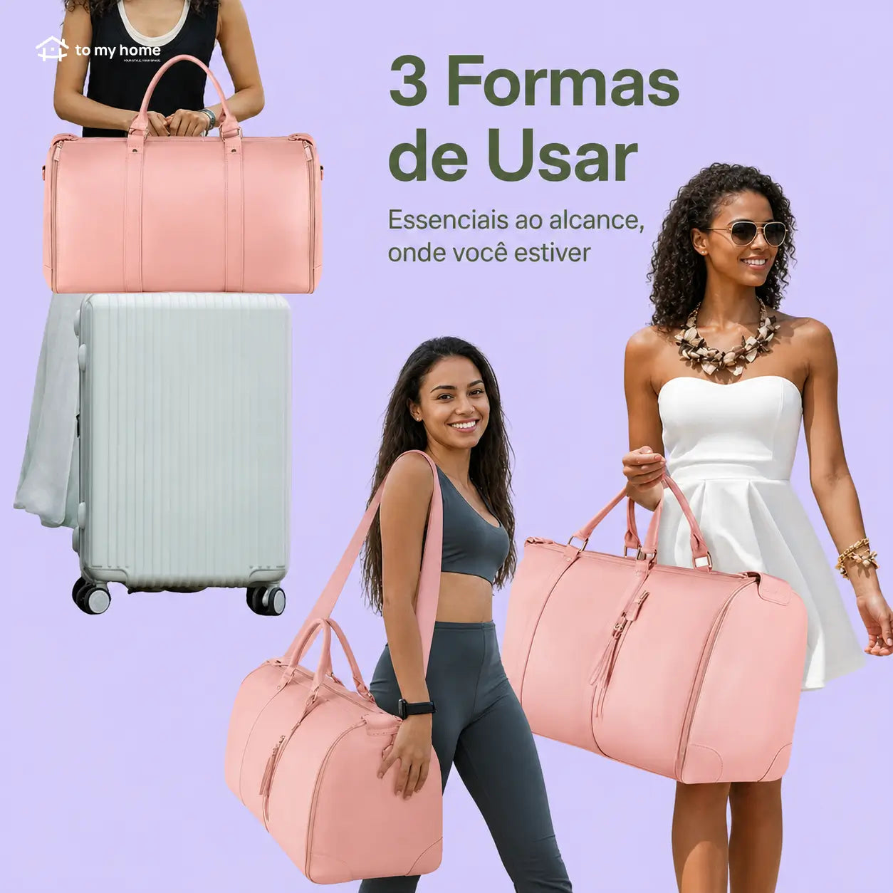 Bolsa mala de viagem 57L resistente à água com porta-terno e sapateira para bordo, academia e fim de semana de homens e mulheres