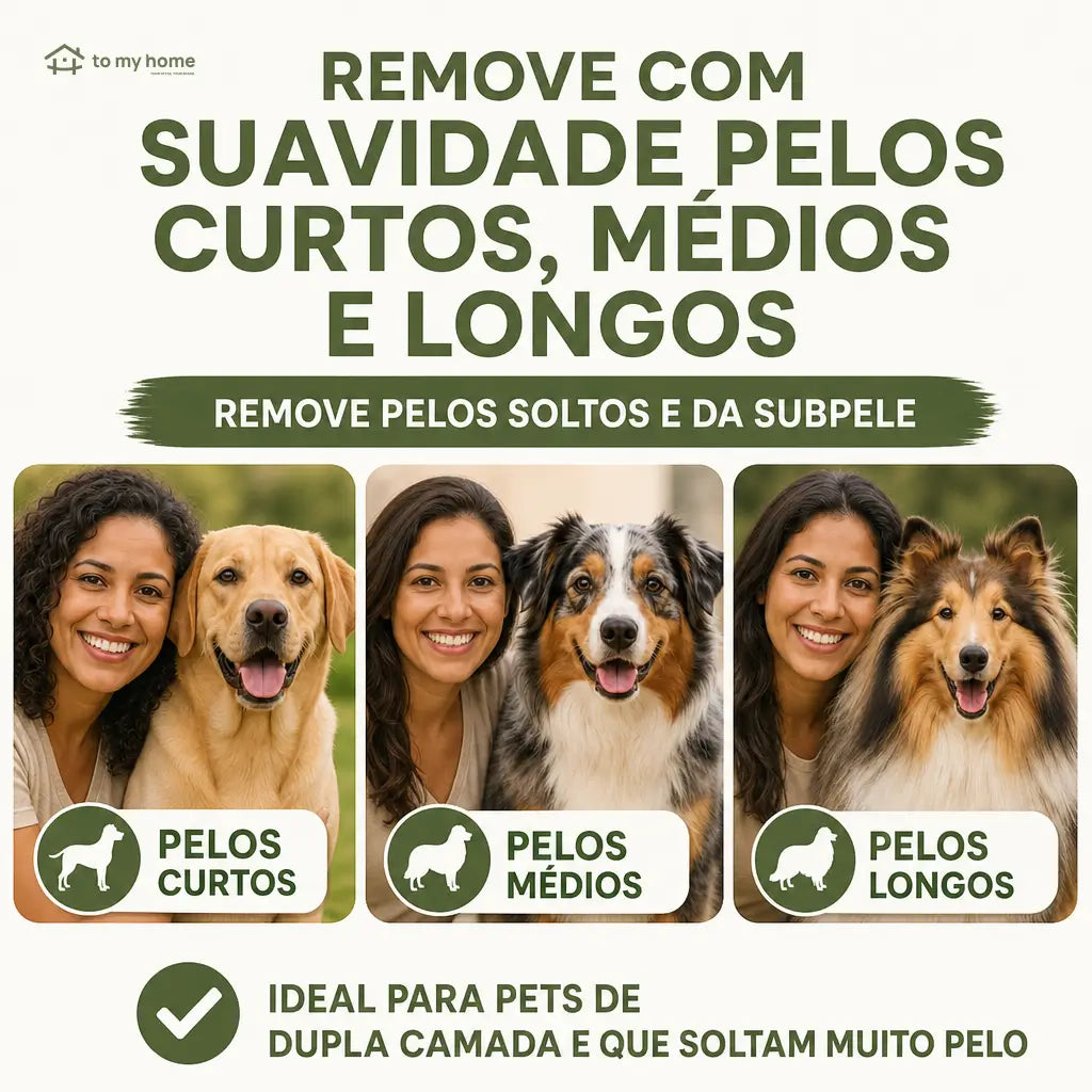 Escova removedora de pelos 15 cm com lâmina inox e cabo de madeira para cães, gatos, sofás, tapetes e caminhas