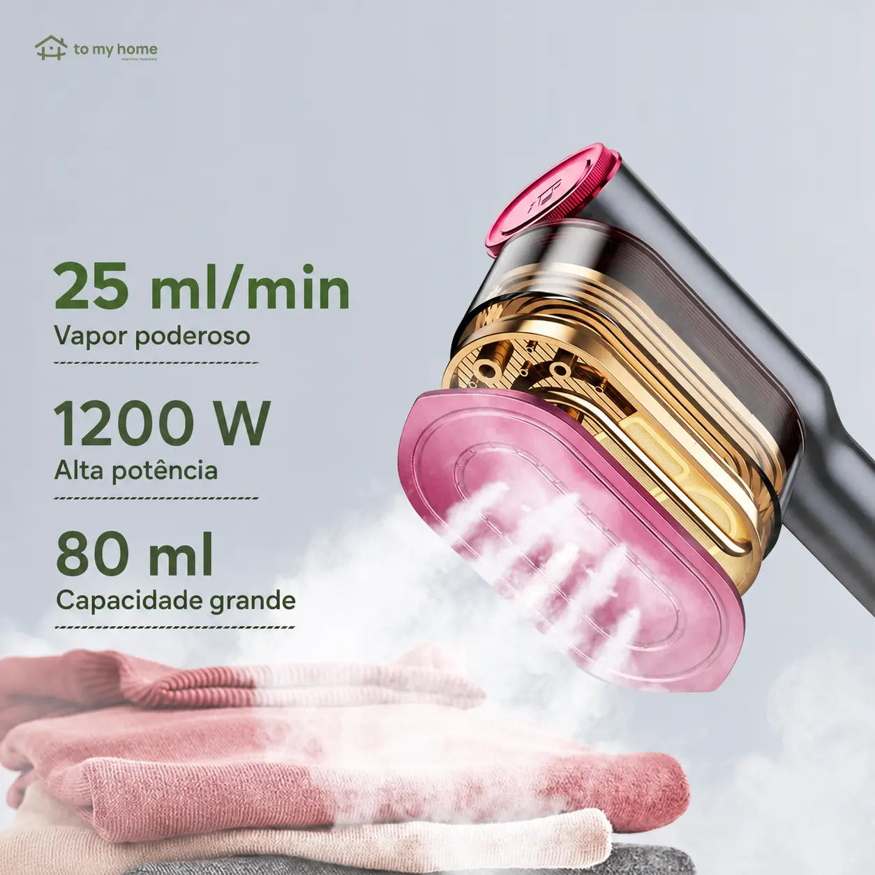 Passadeira a vapor portátil 2 em 1 com 7 modos, aquecimento rápido e cabo giratório para roupas em casa e viagens curtas