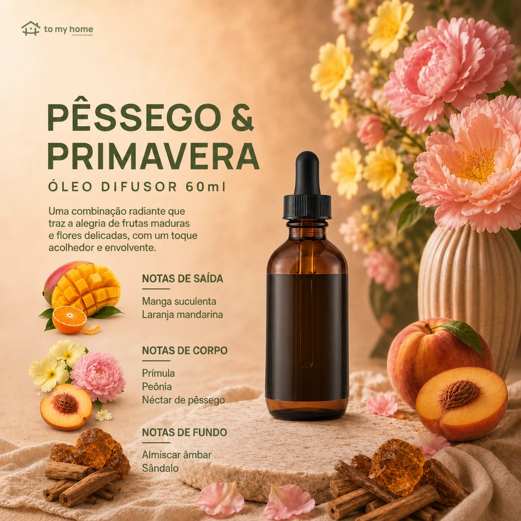 Óleo aromático para difusor 59 ml com fragrância duradoura para perfumar ambientes e criar uma atmosfera acolhedora em casa todos os dias