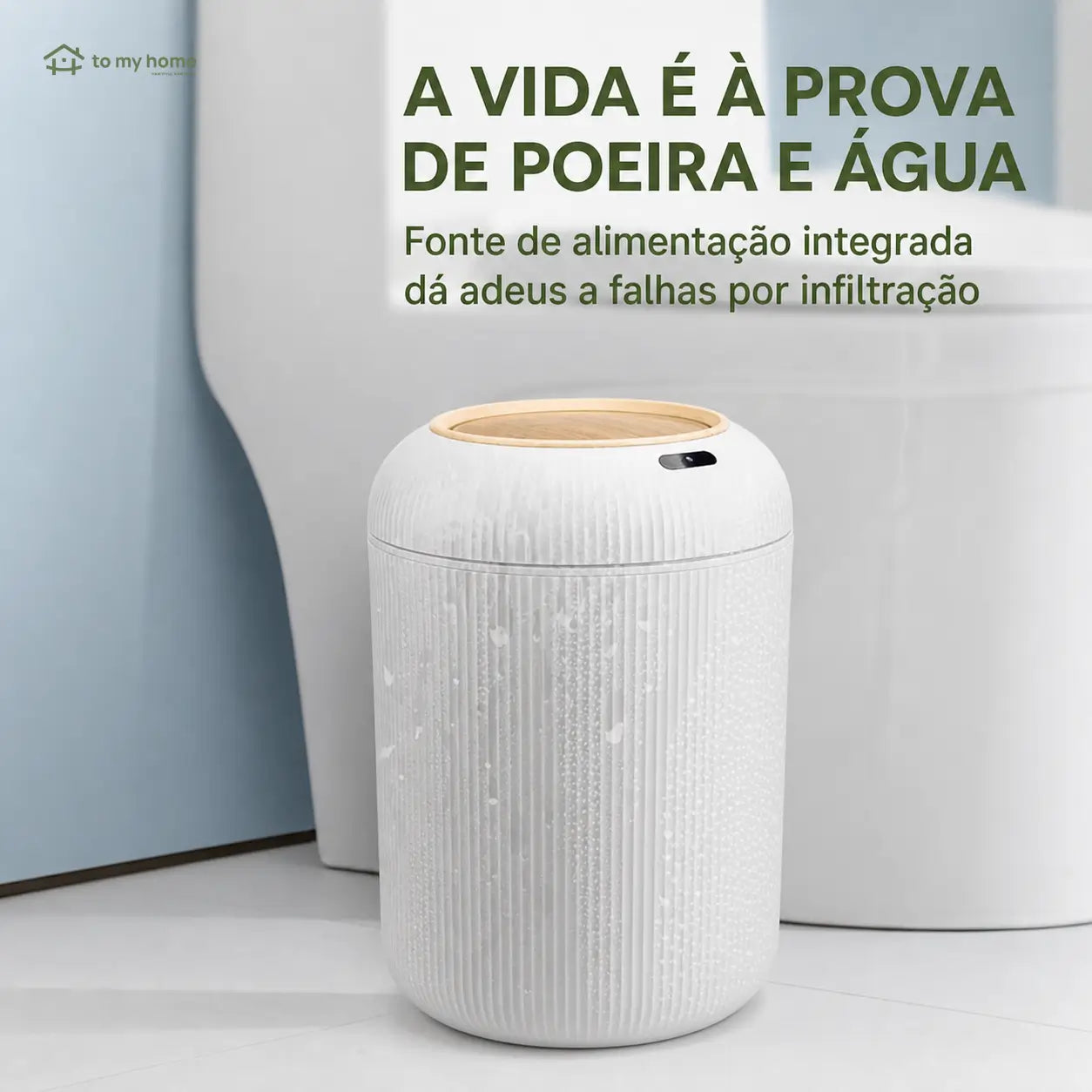 Lixeira automática compacta com sensor infravermelho, tampa antiodor e design nórdico para banheiro, quarto, cozinha e escritório em casa