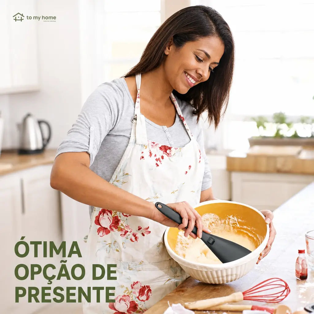 Kit 2 Colheres Espátulas de Silicone Antiaderente, Livre de BPA e Resistente ao Calor