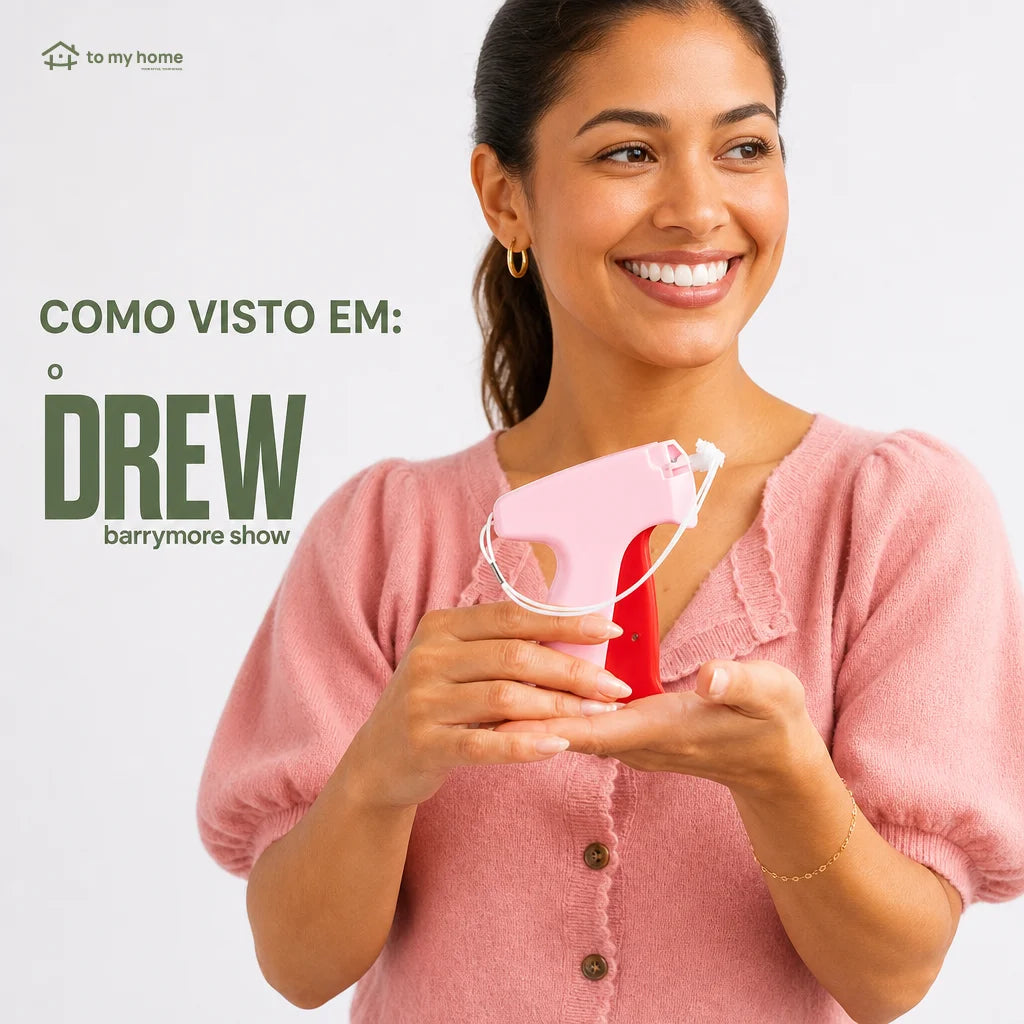 Máquina de costura manual tipo pistola com 6 agulhas e 1200 micro pontos para reparos rápidos em roupas em casa práticos