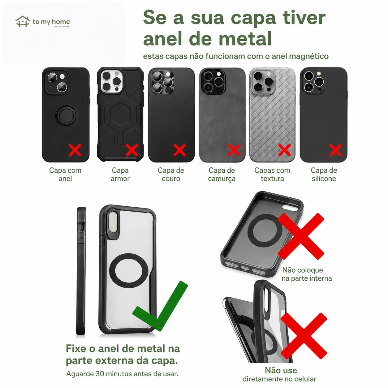 Suporte magnético para celular com ventosa a vácuo, rotação 360° e uso dobrável no carro, espelho ou academia