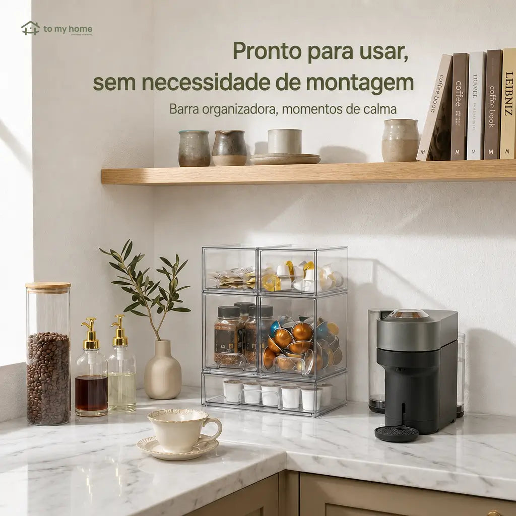 Organizador transparente empilhável com gavetas deslizantes para banheiro, cozinha, escritório e itens de bebê, kit multiuso com 5 ou 8 peças