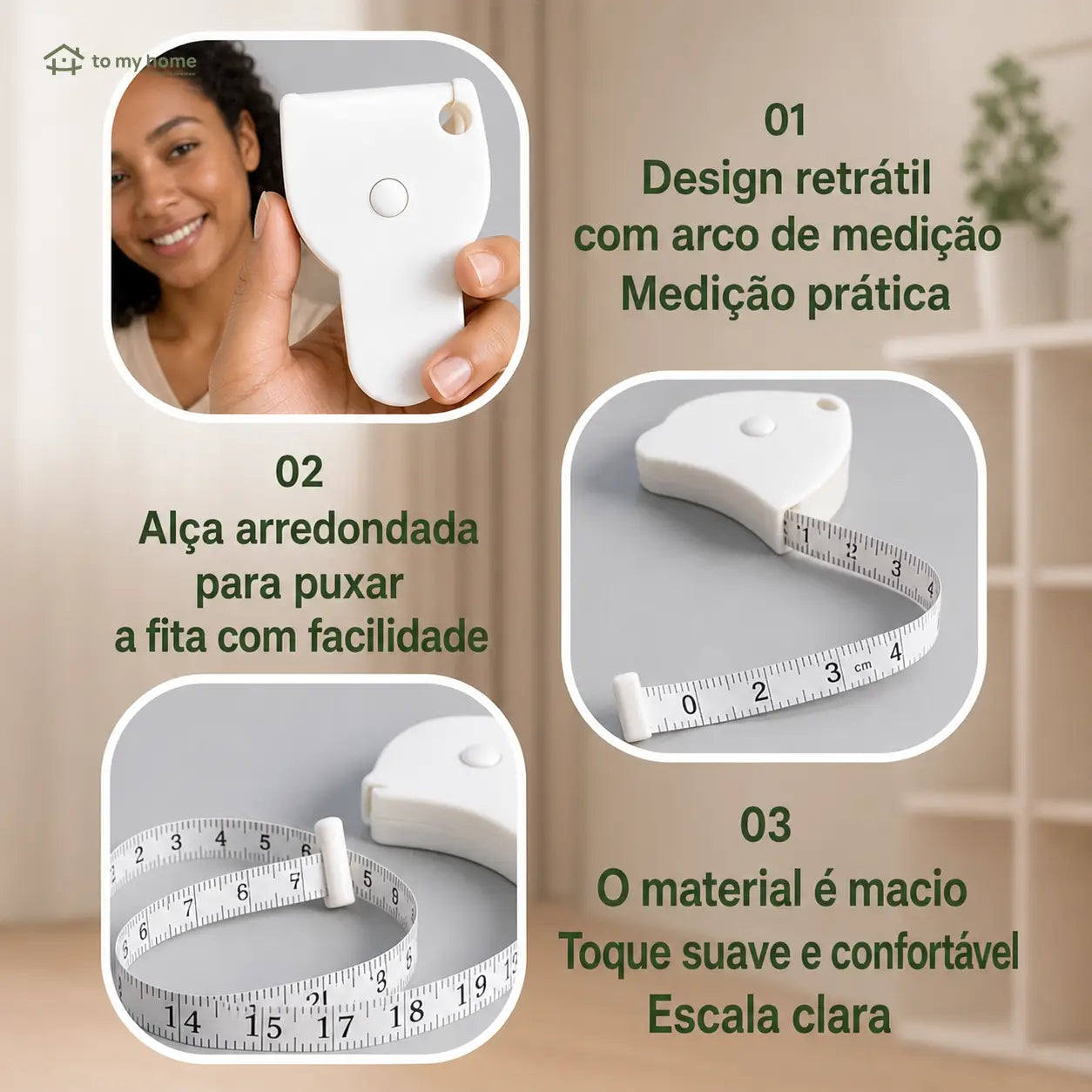 Fita métrica para corpo 3D de 150 cm com retração automática e trava, ideal para fitness, alfaiataria e ajustes de roupas em casa