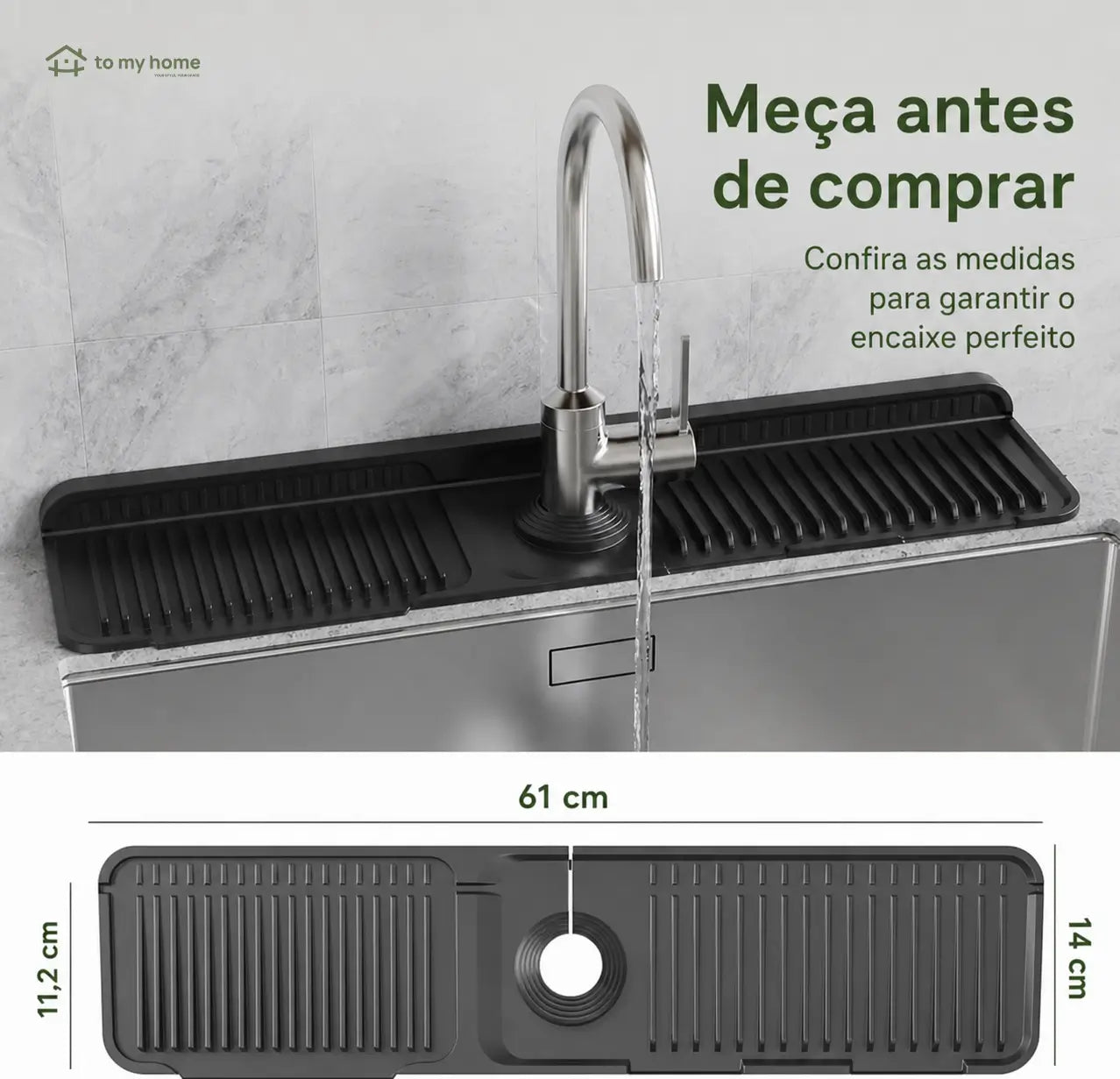 Protetor de pia em silicone alimentício com abertura ajustável e drenagem rápida para cozinha, banheiro, lavanderia e motorhome sem bagunça diária