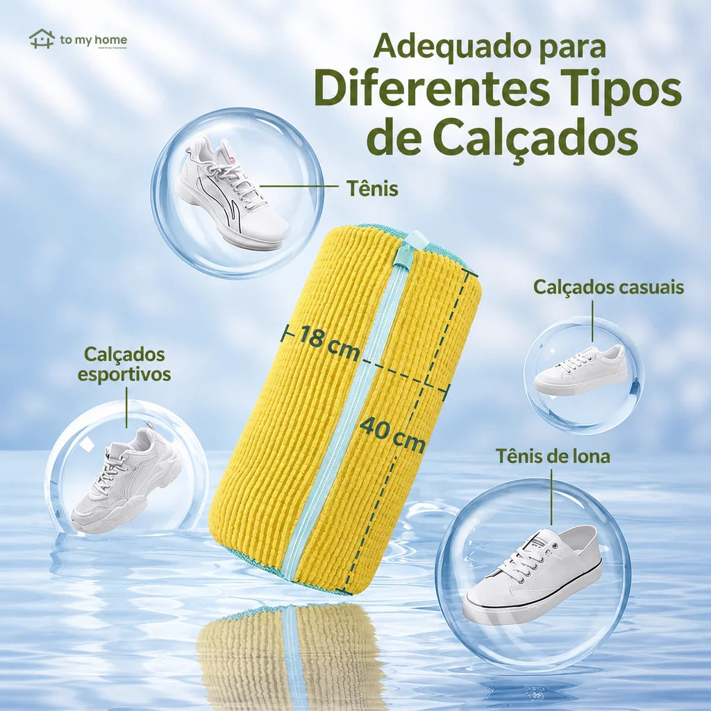 Saco protetor para lavar tênis na máquina com zíper e tela em poliéster para calçados esportivos, casuais e de lona diversos