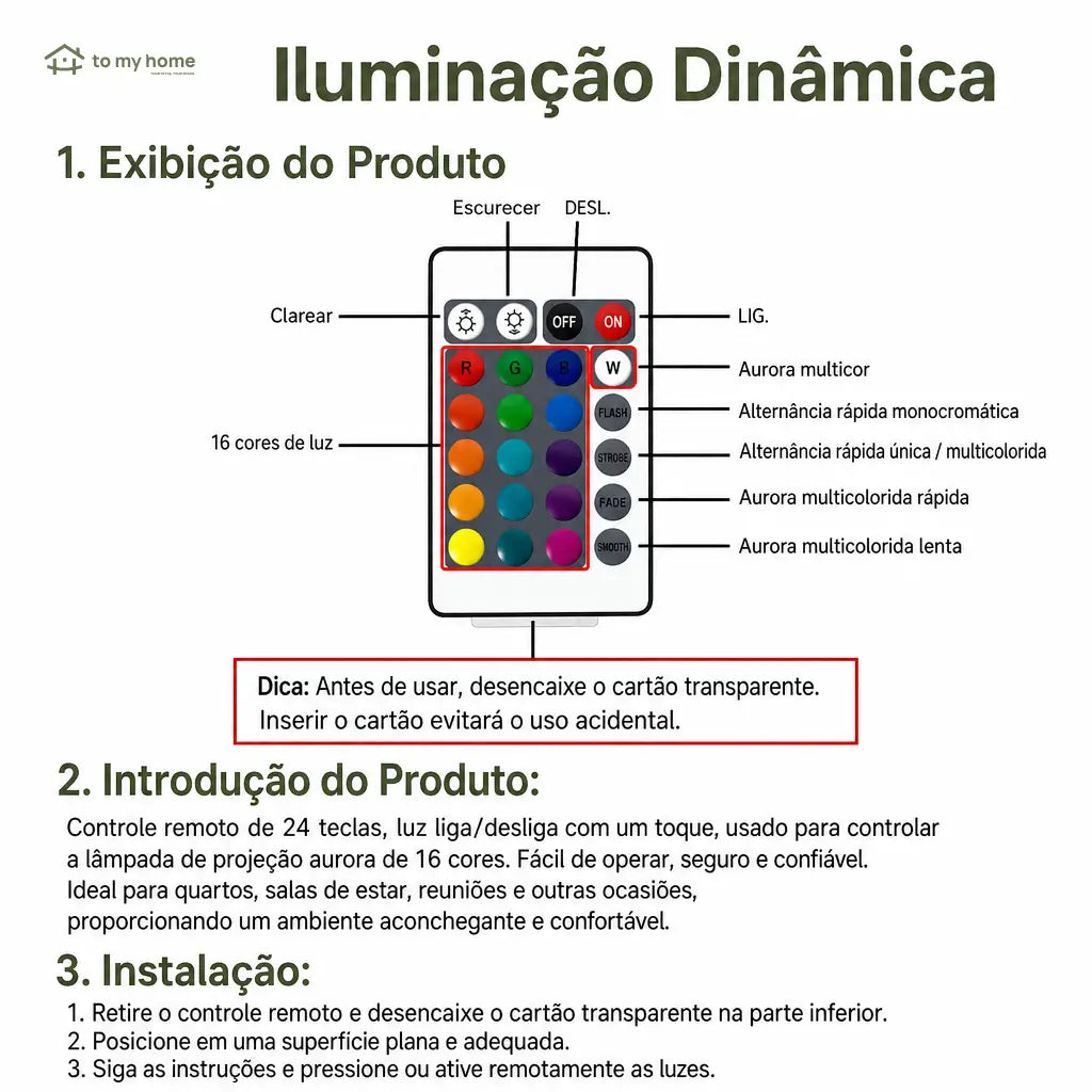 Projetor de luz oceano e aurora com 16 cores LED e controle remoto para quarto, festas e ambientes relaxantes à noite