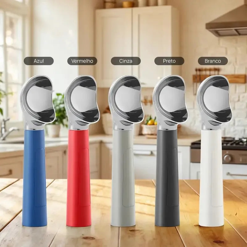 Colher elétrica aquecida para sorvete, recarregável em aço inoxidável, display LED, aquecimento rápido, segura sobremesas cremes uso fácil doméstico