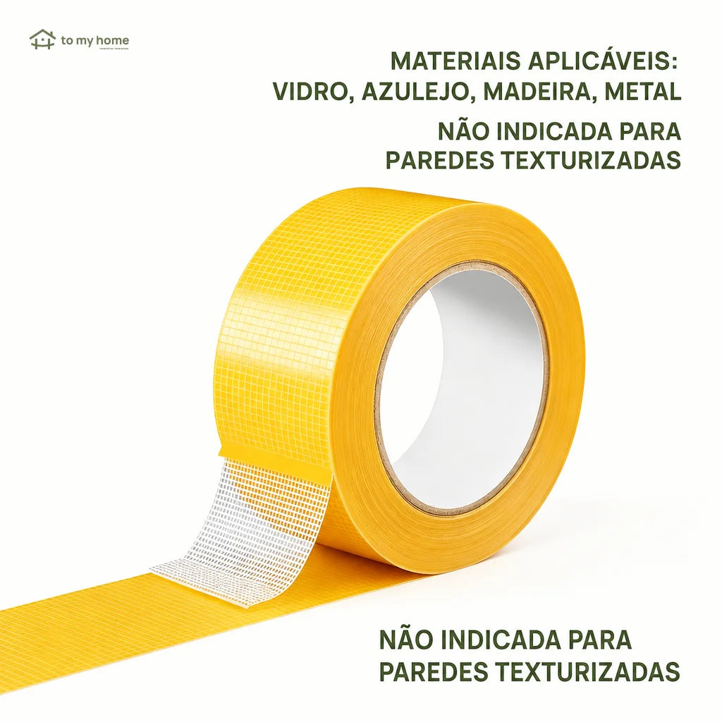 Fita dupla face telada impermeável de alta fixação, removível sem resíduos, para tapetes, quadros, decoração e reparos em casa no uso diário