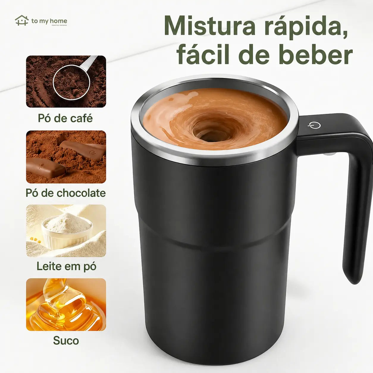 Caneca automática para café com mistura magnética, termômetro LCD e bateria recarregável para bebidas quentes ou frias em casa, escritório ou viagem