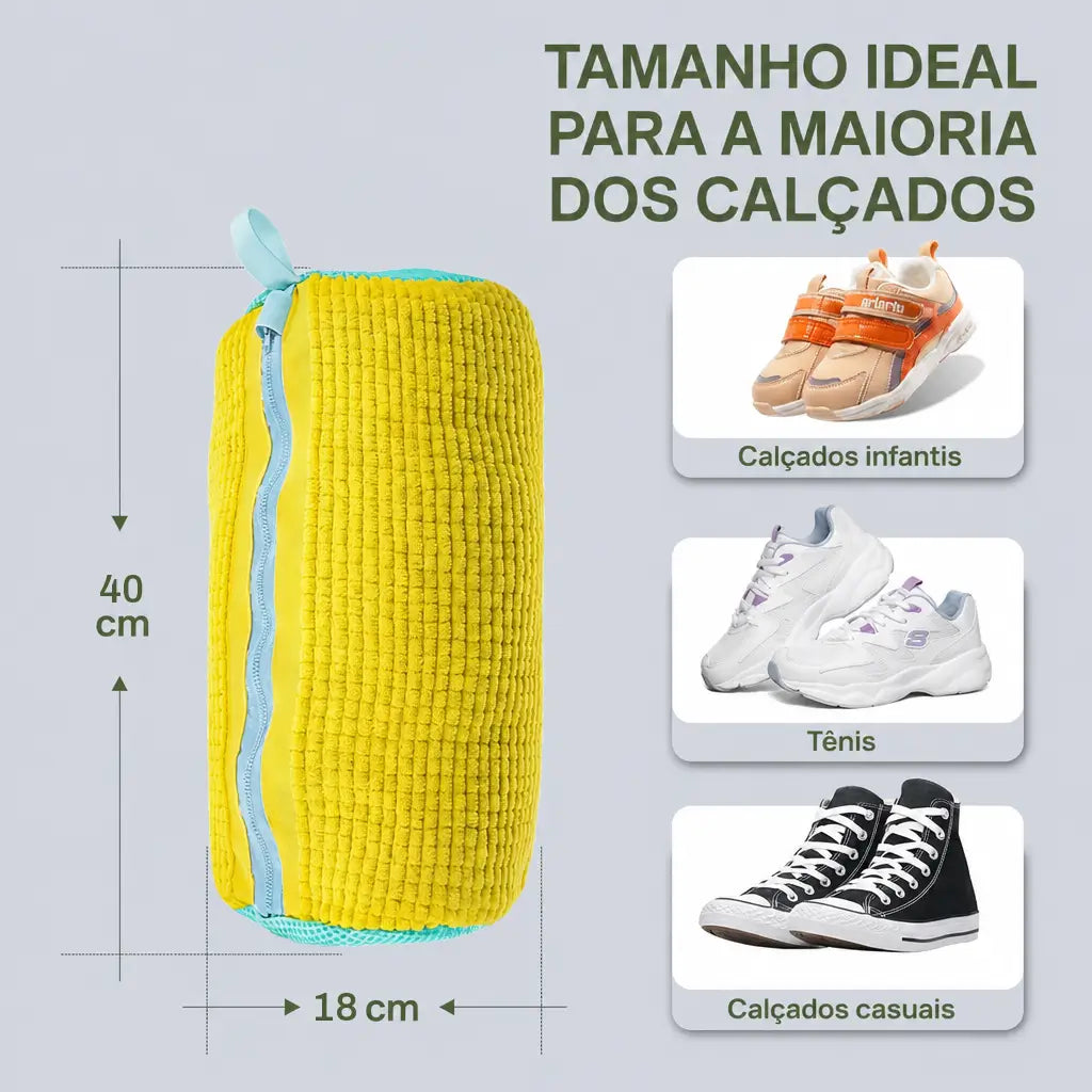 Saco protetor para lavar tênis na máquina com zíper e tela em poliéster para calçados esportivos, casuais e de lona diversos