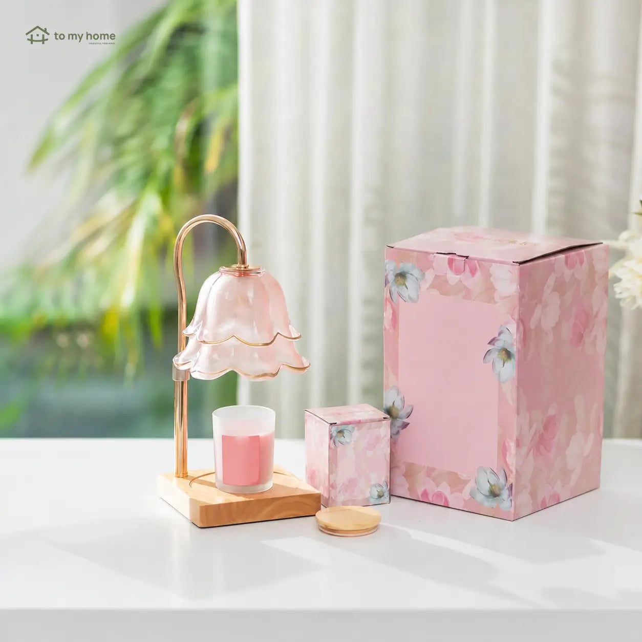 Luminária para derreter vela aromática com design lírio-do-vale, 2 lâmpadas e regulagem de altura para presentear em aniversários, Natal e Dia das Mães