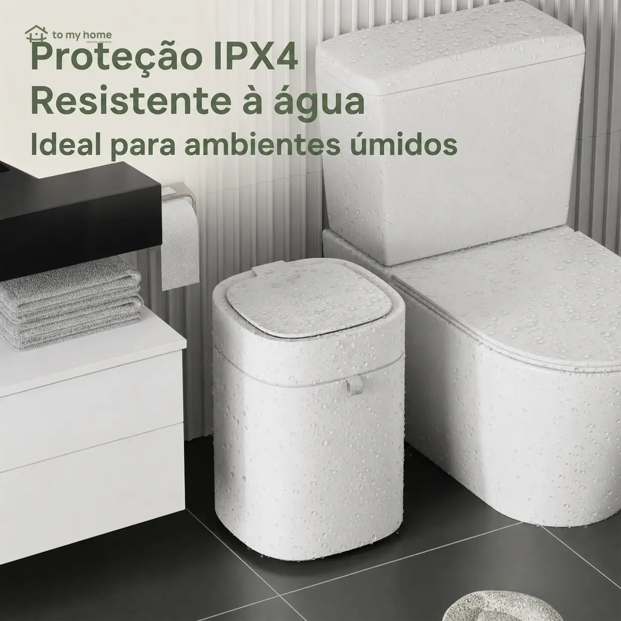 Lixeira automática 13,5 L com sensor infravermelho, vedação térmica e troca de saco para banheiro, cozinha e quarto, uso higiênico diário