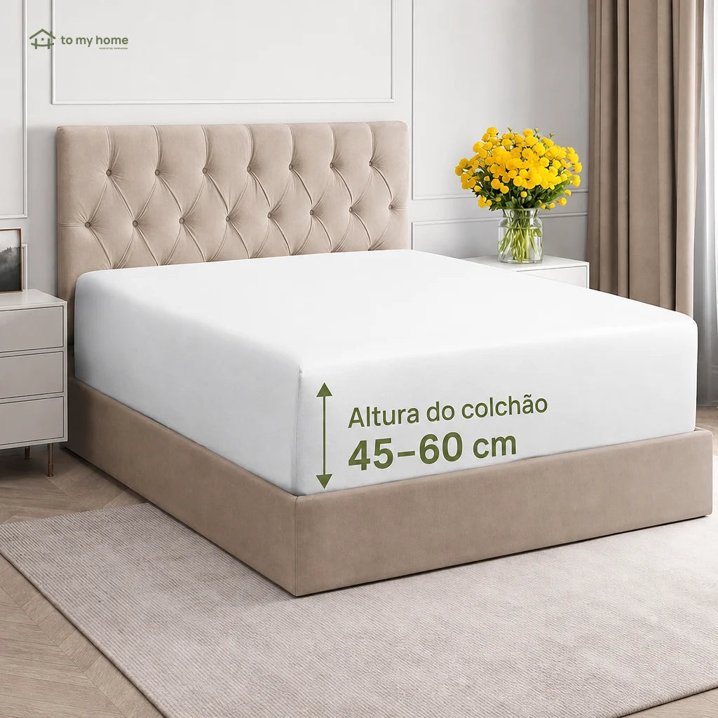 Lençol com elástico em microfibra macia, bolso extra profundo para colchões altos de até 61 cm, cama prática e confortável