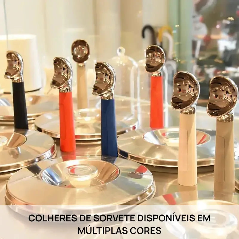 Colher elétrica aquecida para sorvete, recarregável em aço inoxidável, display LED, aquecimento rápido, segura sobremesas cremes uso fácil doméstico