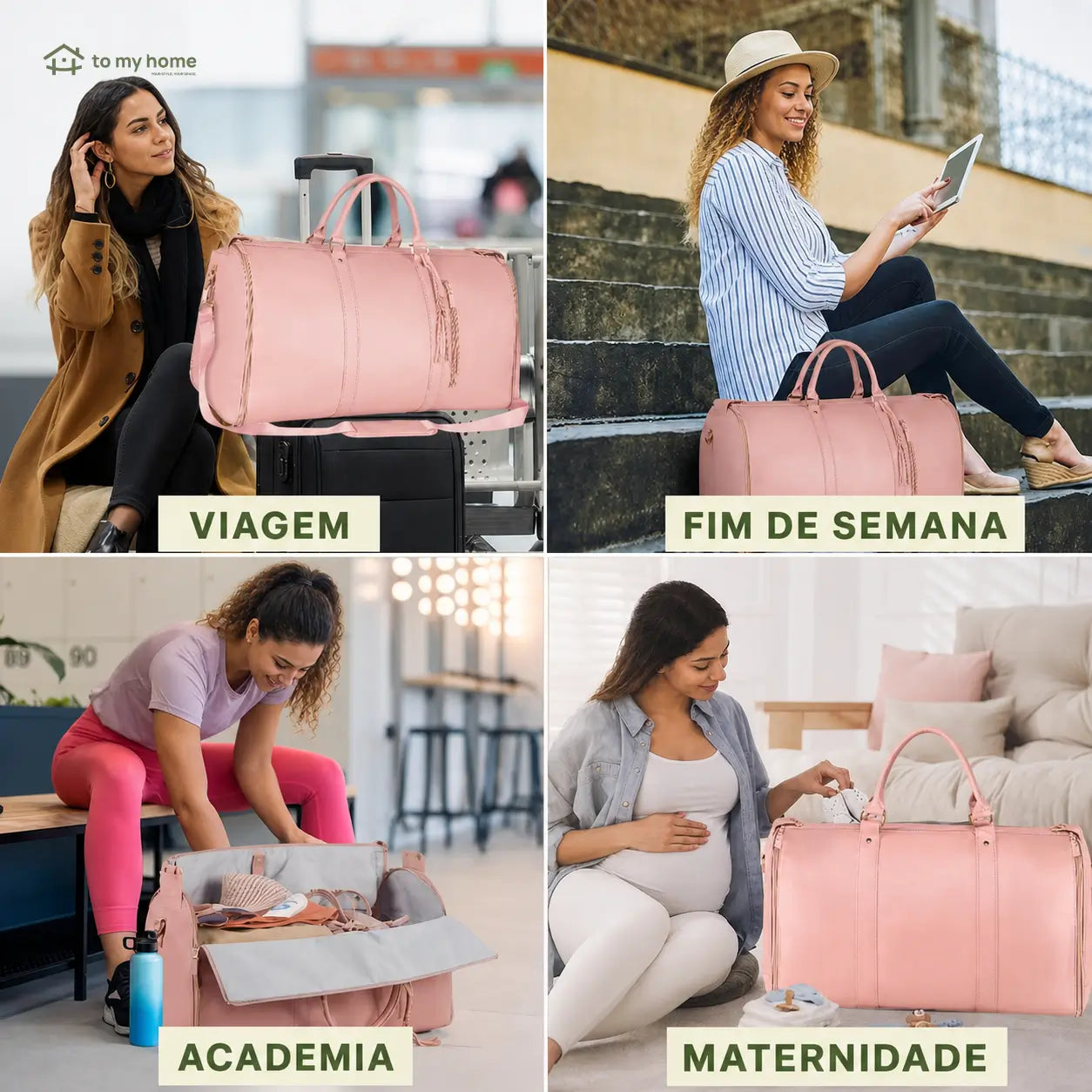 Bolsa mala de viagem 57L resistente à água com porta-terno e sapateira para bordo, academia e fim de semana de homens e mulheres