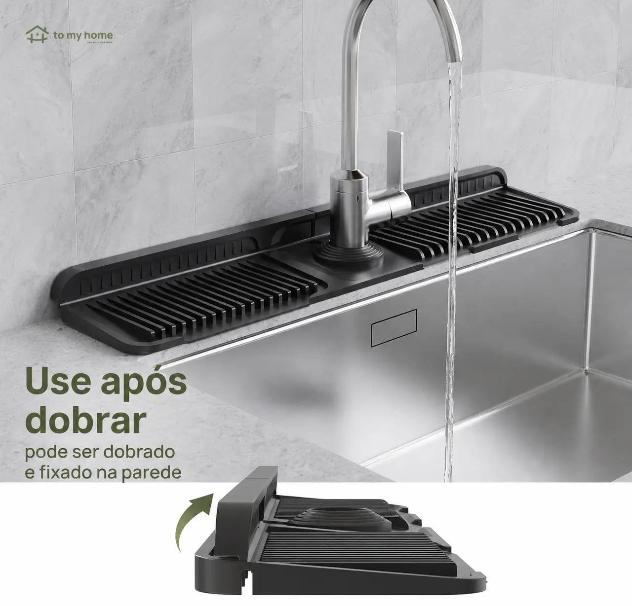 Protetor de pia em silicone alimentício com abertura ajustável e drenagem rápida para cozinha, banheiro, lavanderia e motorhome sem bagunça diária